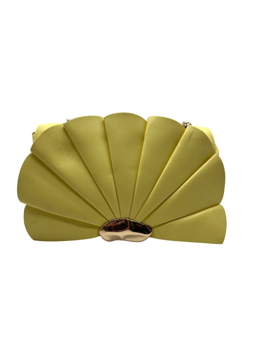 I.N.C. Yellow Soft Faux Leather Ajae Shell Shoulder Bag